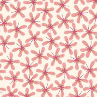 Lewis & Irene - Stripy Flowers on Cream - A433.1